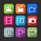 Flat icons for web and mobile applications with creative industry items