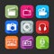 Flat icons for web and mobile applications with creative industry items