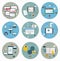 Flat icons for web and mobile, business strategy