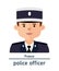 Flat illustration. Avatar French police officer