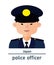 Flat illustration. Avatar Japanese police officer