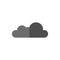 Flat illustration of dark grey cloud, isolated on white background. One object of thunderstorm cloud, ready to rain