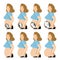 Flat illustration. Four stages development of embrio into woman with transperent and not belly