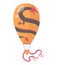 Flat illustration of hot air-balloon. Cartoon dragon colorful flying entertainment festival balloon outdoor. Travel, sky