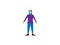 Flat illustration of human being with mask wearing standing alone Girl