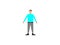 Flat illustration of human being standing alone boy