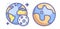 Flat Illustration icons -  Earth planet world icon