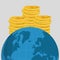 Flat illustration about Oil price, world and money