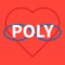 Flat illustration. Open romantic and sexual relationships. Polyamory Symbols of polyamory. Letters - poly