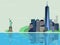 Flat illustration panorama of new York city
