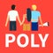 Flat illustration of partners polyamorous love. Open romantic and sexual relationships. Relationship loving people. Polyamory