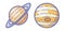 Flat Illustration Planet, Saturn Jupiter space icon