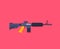 Flat illustration rifle vector for web design