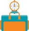 Flat illustration of scales weigh travel bag