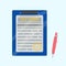 Flat illustration of Tax form clipboard vector