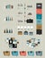 Flat infographic collection of charts, graphs, spe