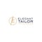 Flat initial E ELEGANT TAILOR fashion logo design