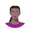 Flat isolated avatar of native american teenager