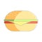 Flat isolated gourmet burger illustration. Food cheeseburger or chicken burger icon. Colorful hamburger isolated from