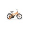 Flat isolated icon of a small children bike on a white background.