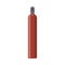 Flat isolated vector illustration of red steel gas cylinder with flammable fuel.