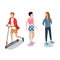 Flat isometric 3d casual people characters