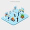 Flat isometric analytic department business vector