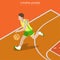 Flat isometric Basketball Attack Player vector Tea