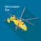 Flat isometric helicopter vector illustration