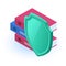 Flat isometric illustration of folders with documents hide behind the shield.