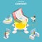 Flat isometric vector concept of content creating, copywriting, creative writing