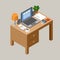 Flat isometric vector workspace.