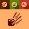 Flat japanese restaurant icons