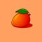 Flat juisy Mango orange gradient with leaf