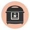 Flat kitchen multicooker machine icon, crockpot