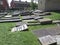 Flat laid gravestones in Dutch churchyard