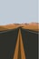 Flat landscape road in the desert with mountain hills vector illustration. Travel, hiking, outdoors and adventure concept. Use as