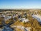 Flat lay, aerial top view of Kernave, historical capital city of Lithuania