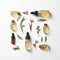 Flat lay composition with bottles of natural tea tree oil