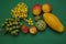 Flat Lay Honduras Exotic tropical fruits