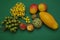 Flat Lay Honduras Exotic tropical fruits