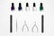 Flat lay manicure tools on white isolated