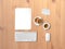 Flat lay office items in concept of working