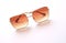 Flat lay Square sunglasses isolate on a white background