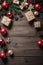 Flat lay, Top view Christmas holiday background