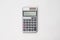 flat lay topview of grey calculator isolated