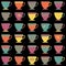 Flat lay traditional tea cups seamless pattern vector