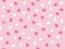 Flat lay of white and pink heart shaped paper scattered on pastel pink background. Seamless pattern vector illustration.