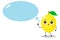 A flat lemon character with cute talking expression