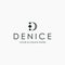 flat letter mark initial D DENICE gold logo design